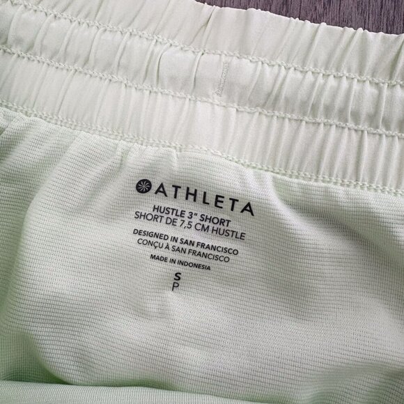 Athleta Womens Size Small Hustle 3" Athletic Shorts Bright Green Lined with Span - Picture 6 of 7